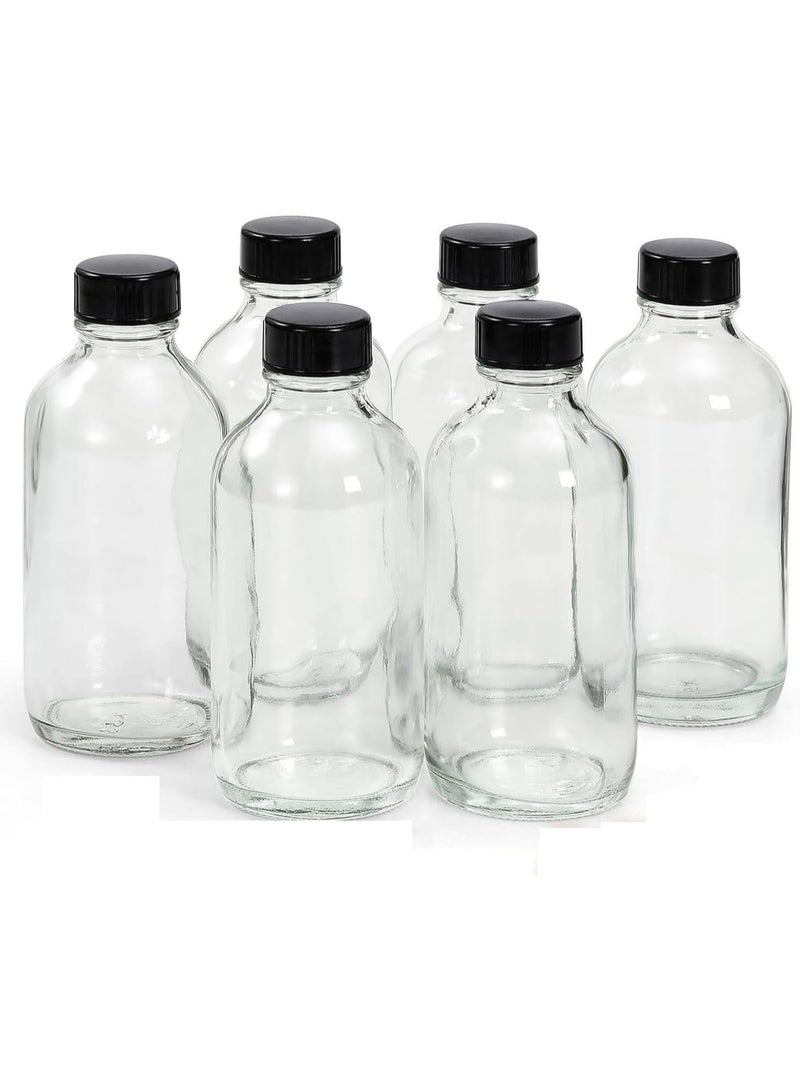 Luxoraq 150ml Glass Milk Bottles with Black Plastic Lids, Leak-Proof Round Jars for Spices, Condiments, Oils, DIY Beauty & Kitchen Storage, Travel & Pantry Organization (Pack of 6) - Image 2